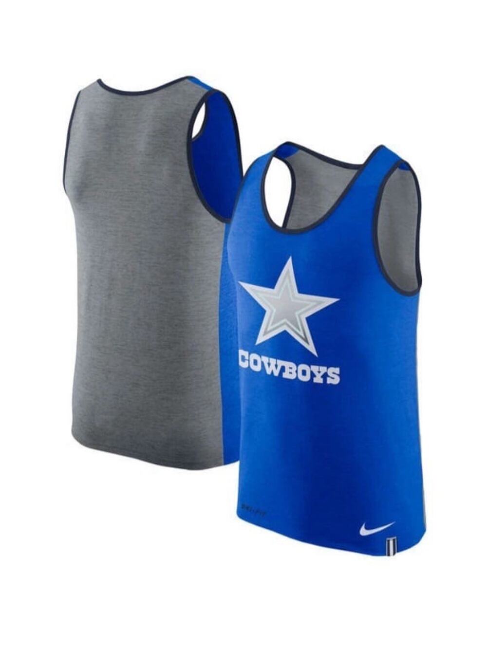 Nike Dri Fit Men’s Tank Dallas Cowboys NFL Football Navy & Gray Size XL